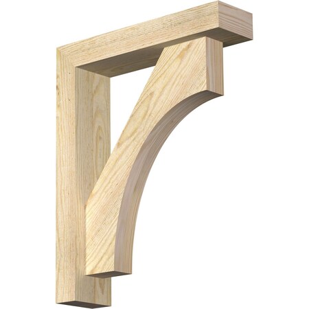 Ekena Millwork Westlake Block Rough Sawn Bracket w/ Offset Brace, Douglas Fir, 4"W x 16"D x 20"H BKT0402X16X20WTL05RDF